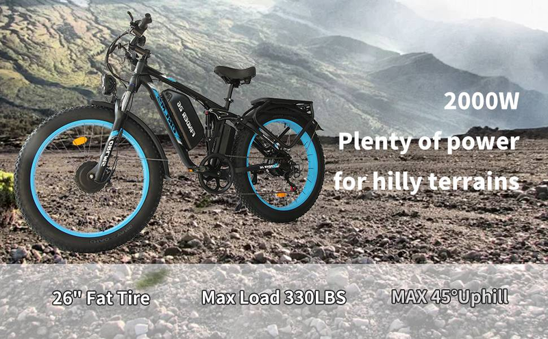 ORLMS MX500 Elektrofahrrad für Erwachsene, 1000 W * 2 W Motor, 52 V, 25 Ah Akku, City-Schnee-Elektrofahrrad, 26-Zoll-Reifen, City-Elektrofahrrad_voghion.com