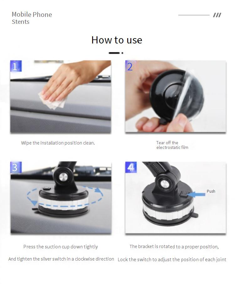 Universal Car Windshield Phone Mount - Super Strong Suction Cup Holder For Truck/SUV With 360° Rotation (Anti-Shake Design)_voghion.com