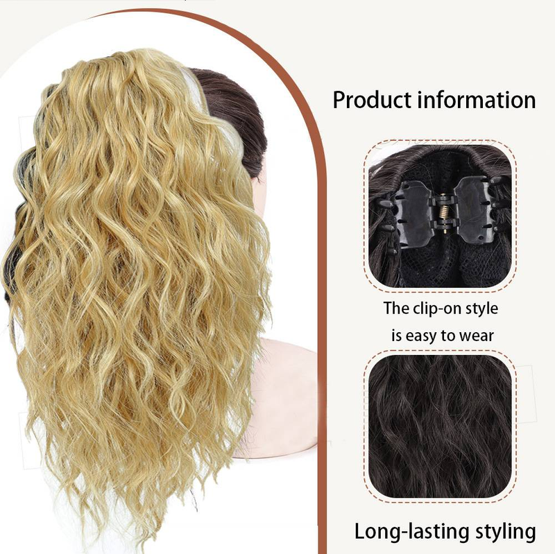 Gold Trendy Water Wave Ponytail Clip_voghion.com