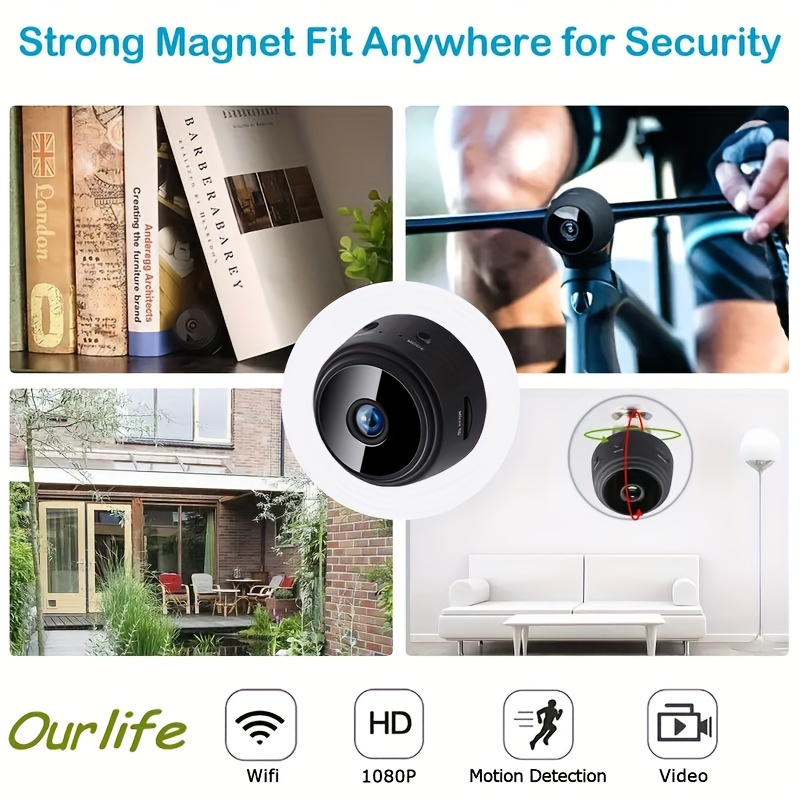 Mini WiFi Security Camera 1080P HD: Indoor Home Camera With Night Vision, Motion Detection Phone APP Remote View 2.4G Wireless For Pet/Baby Monitoring_voghion.com