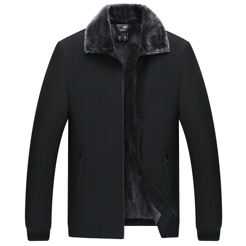 Herren-Winterjacke mit Fleecefutter für mittleres Alter und Senioren – warmer, dicker Mantel mit Reißverschluss, leicht und bequem_voghion.com