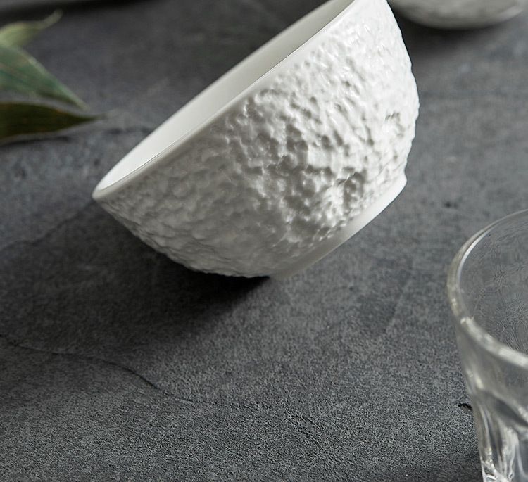 Creative Rice Home Use 2023 New High-end Tableware Ceramic Spoon Single 4.5inch Small Eating Bowl_voghion.com