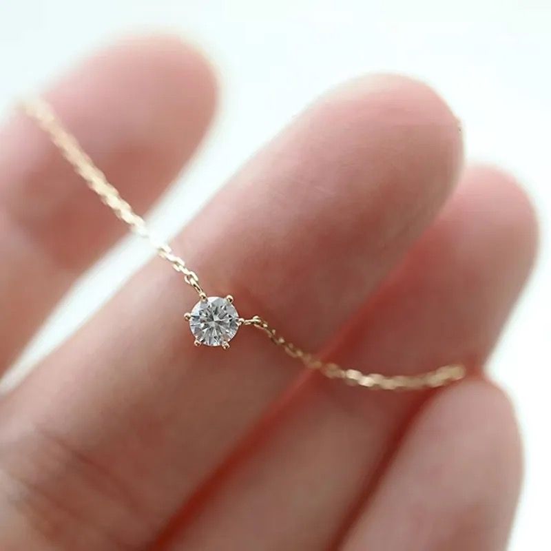 Moud S Sterg Sier Halskette Set mat Zirkon galvaniséiertem 14k Gold Damen Fein Stil_voghion.com