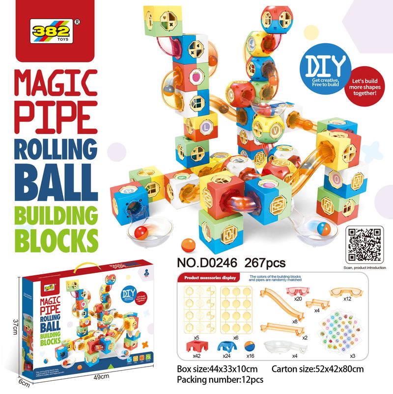 "STEM Educational Building Blocks Toy - 100-Piece DIY Pipe Maze Construction Set For Kids & Teens, Creative Play & Brain Development (Multi-Color)_voghion.com