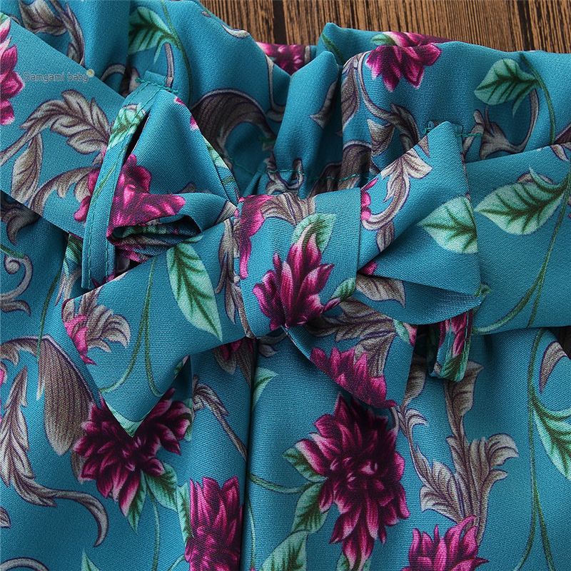 Kannerkleeder Moud Summer Kanner Een-Schëller Hosenträger Top Breet Been Shorts Meedercher Zwee-Deeleg Kostüm_voghion.com