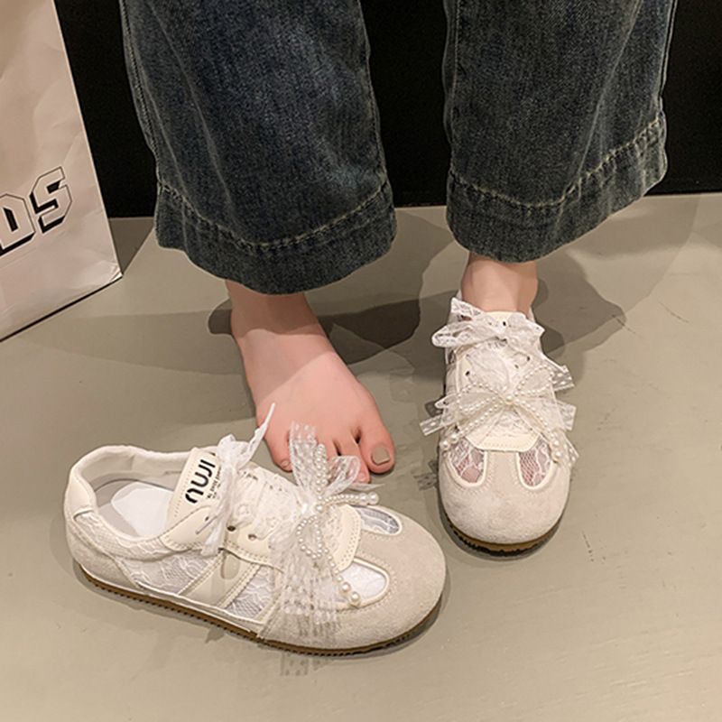 Sommer Lace Mesh Atmungsaktive multifunktionale weiße Damen Sneakers_voghion.com