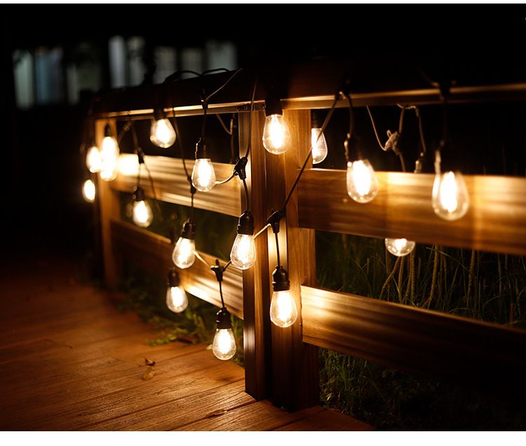 Luci a LED per esterni di qualità commerciale da 45 piedi, luci da campeggio S14 impermeabili con luce bianca calda, infrangibili per patio_voghion.com