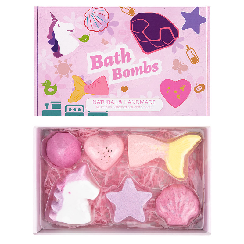 6 Bombas de Baño Naturales y Orgánicas con Aceites Esenciales y Manteca de Karité Hidratante - Set de Regalo de BathBombs para Relajación y Calma - Regalo de Cumpleaños_voghion.com