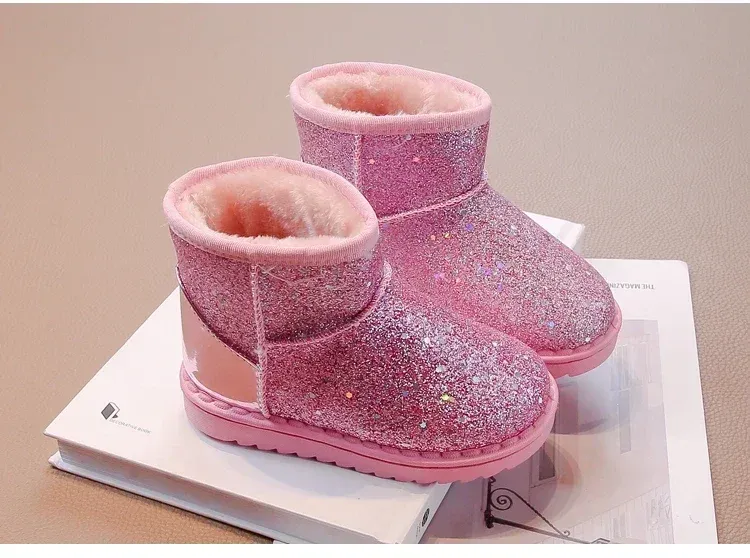 Warm Kids Snow For Children New Toddler Winter Princess Child Shoes Non-slip Flat Round Toe Boys Girls Baby Lovely Boots_voghion.com