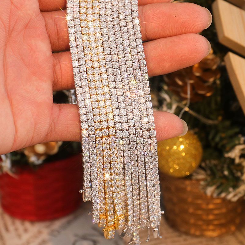 Echtes 2,5/3/4/5/6,5 MM Voll-Moissanit-Tennisarmband für Damen und Herren, S925 versilbert, 18 K Gelbgold, Diamantarmbänder_voghion.com