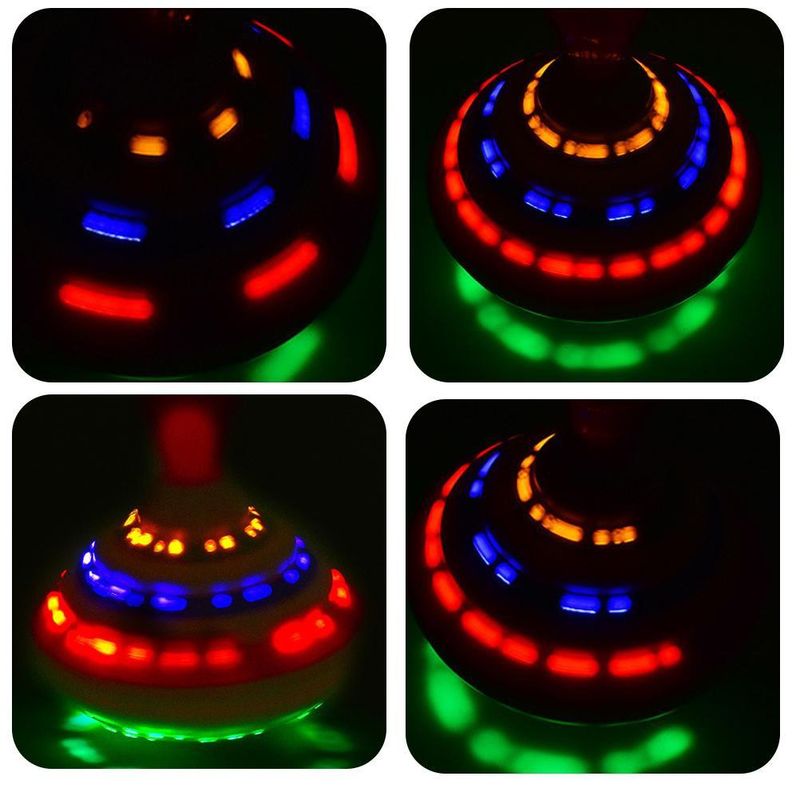 Blinkender Musik-Drückkreisel mit LED und Musikhand, leuchtendes Spielzeug, Geburtstagsgeschenke für Kinder, Kleinkinder, Jungen und Mädchen_voghion.com