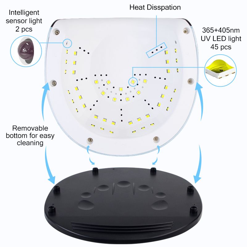 Lampada UV LED per unghie ad alta potenza con sensore automatico, display LCD, professionale, per la cura rapida delle unghie in gel, strumento per manicure Solon_voghion.com