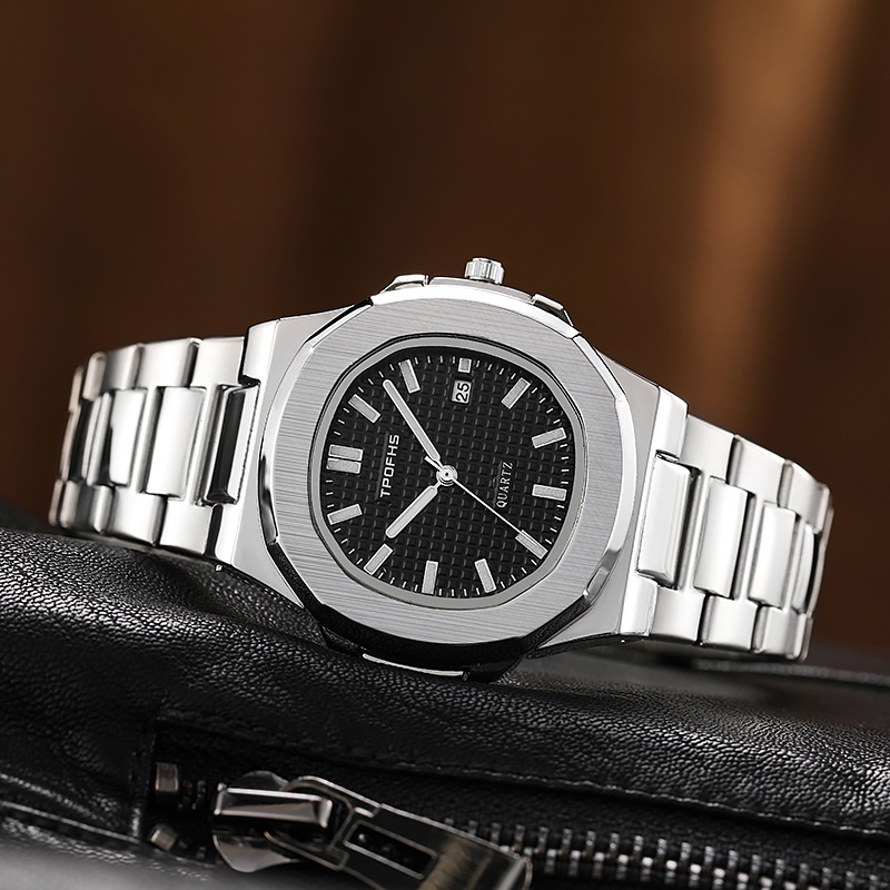 Wrist Watches For Men, Nautilus Stainless Steel Quartz Movement Date Pagani Design Men's Luminous Hands Casual Business Watches_voghion.com