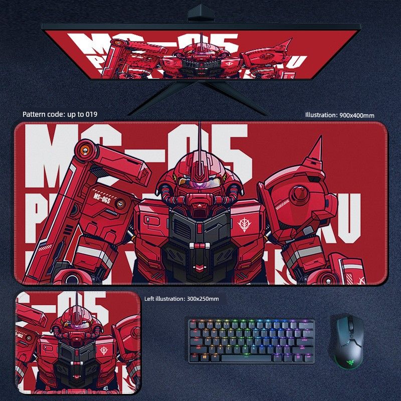 Mouse Men's Oversized E-Sports Games Anime Mobile Suit Am Lock Edge Table Mat Keyboard Pad_voghion.com