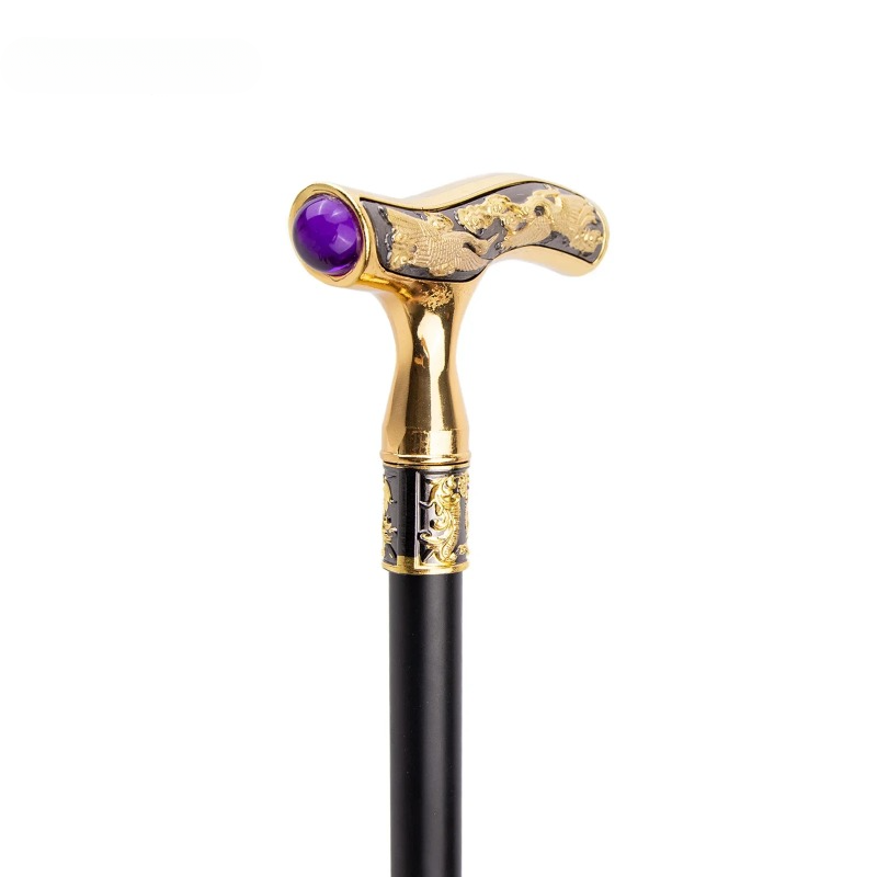 Colorful Gemstone Fashion Decorative Walking Stick Gentleman Elegant Cosplay Cane Knob Crosier 93cm_voghion.com