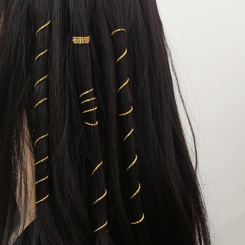 20 Parçalı Avrupa ve Amerikan Tarzı Kendin Yap Peruk Dreadlock Aksesuarları, Metal Geometrik Sarılmış Örgü Saç Tokaları_voghion.com