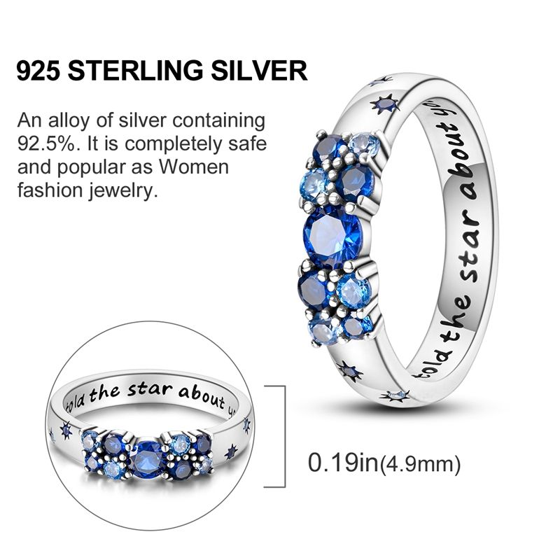 Vendite calde Anello di anniversario in pietra colorata impilabile in argento Anelli originali in zircone con occhi azzurri brillanti per donne Regalo di gioielli arcobaleno_voghion.com