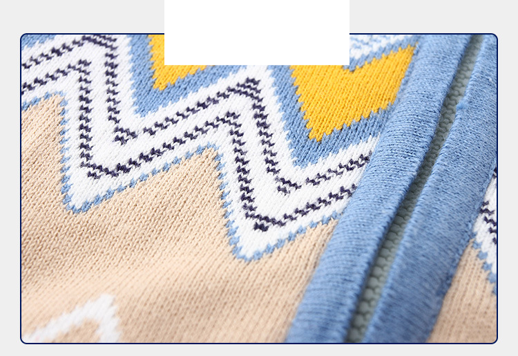 Pull pour garçon Pull décontracté multicolore Pull en coton et polaire pour enfants_voghion.com