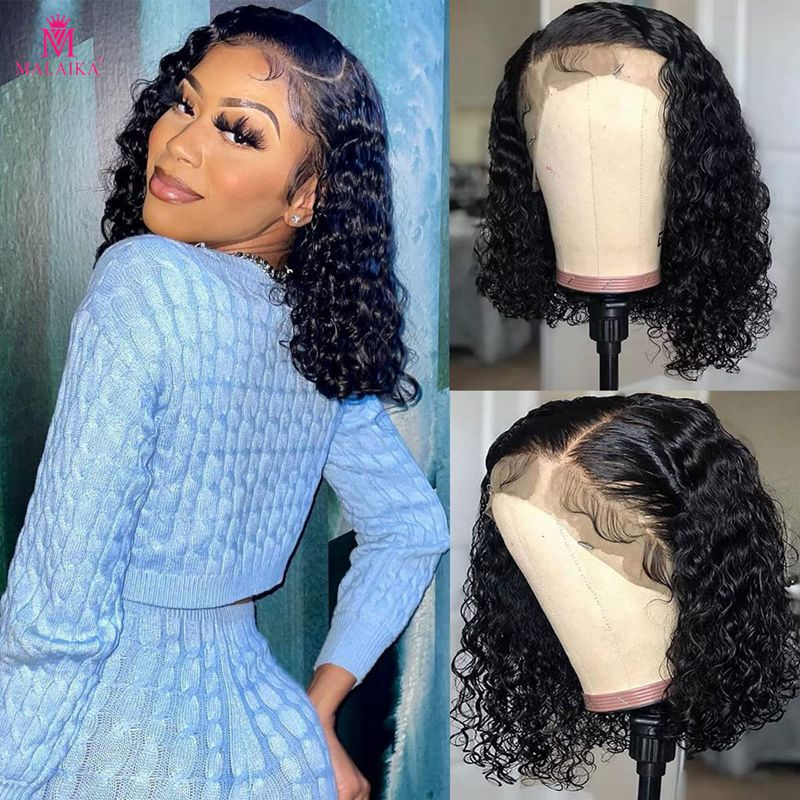 Onda encaracolada bob perucas 12 Polegada encaracolado bob peruca cabelo humano 180% densidade 13x4 profunda encaracolado bob perucas dianteiras do laço cabelo humano com linha fina natural para mulher_voghion.com