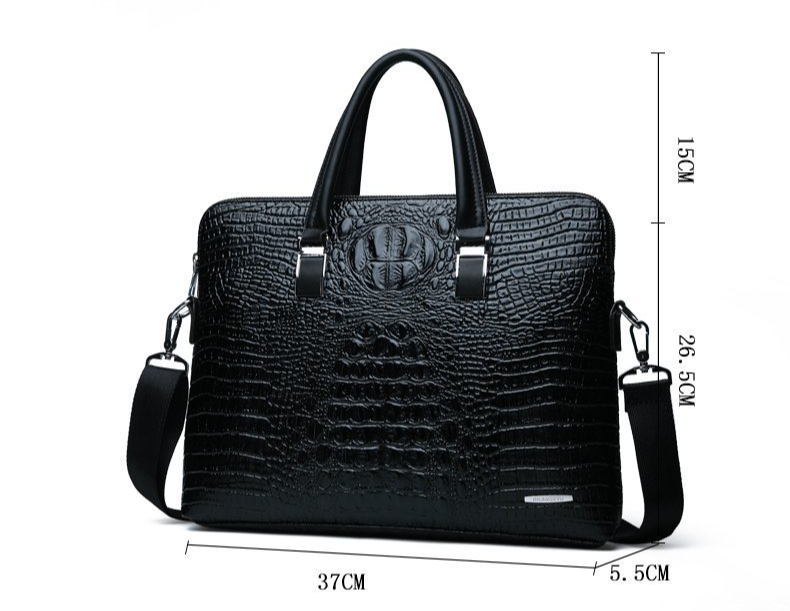 Men's Bag Set Business Fashion Crocodile Pattern Handbag Official Document Computer Gift Bag Men's One-shoulder Diagonal Bag_voghion.com