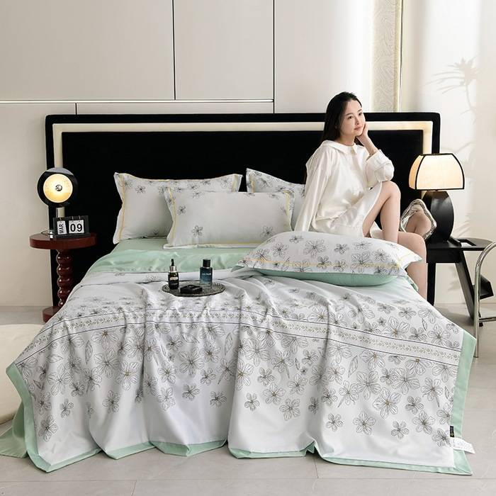 Set di piumoni estivi lavabili in Tencel - 4 pezzi, rinfrescanti e setosi, traspiranti e ipoallergenici_voghion.com
