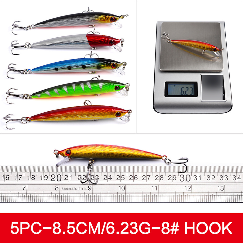 Fishing Lures 48 Lure Baits Set, Free Mixed Soft Bait And Hard Bait, Suitable For Bass DWS480_voghion.com