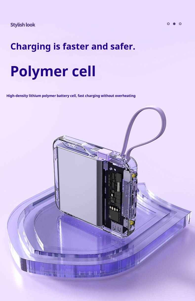 20000 mAh, 22,5 W, superschnelle Lade-Powerbank mit integriertem Kabel, kompakter tragbarer externer Akku für iPhone- und Android-Geräte_voghion.com