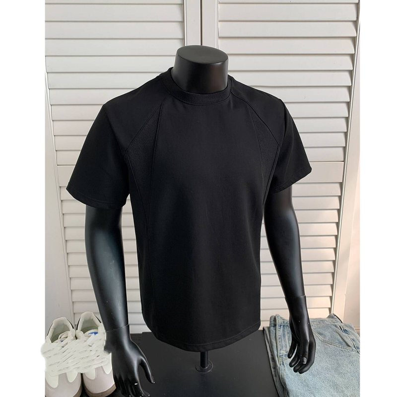 Herren-T-Shirt mit kurzen Ärmeln, schwerer Rundhalsausschnitt, entspannte Passform, atmungsaktive Polyester-Baumwollmischung, lässiges Sommer-T-Shirt für den Alltag (Grau/)_voghion.com