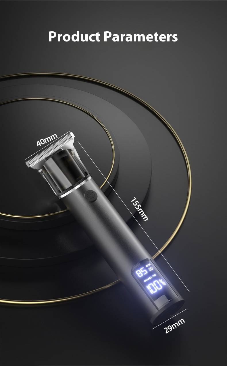 Professioneller Haarschneider – Kabelloser Trimmer aus Titan mit LCD-Display, ultraleisen Motor und Schnellladung Typ C für Männer, Frauen und Haustiere_voghion.com