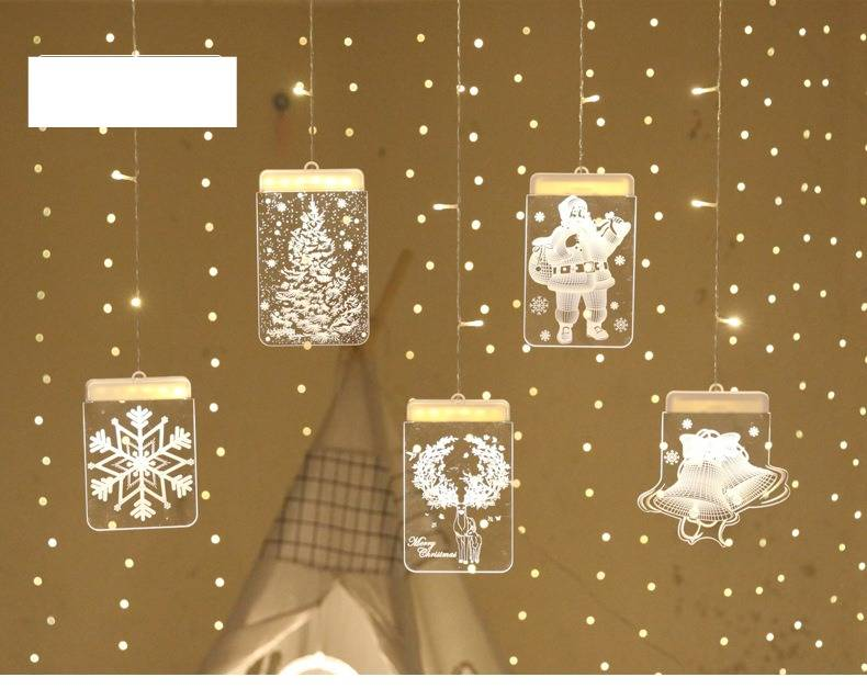 Guirnalda de luces LED decorativas con forma de estrella y control remoto: 6 luces estrelladas de colores para Navidad, dormitorio, cafetería y decoración de fiestas._voghion.com