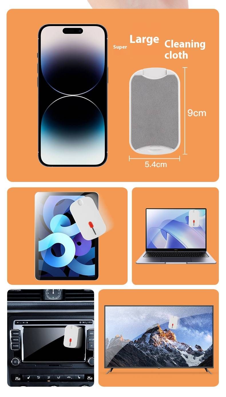 5-in-1 Universal Cleaning Kit – Microfiber Cloth, Spray Bottle & Brush For Phones, Laptops, Cameras_voghion.com