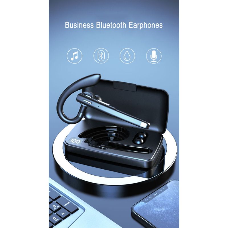 New Single Ear Hanging Business Bluetooth Earphones With Digital Display 5.3 Call Noise Reduction YYK525 Ultra Long Battery Life_voghion.com