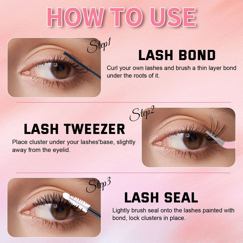 False Eyelash Extension Set, Single Cluster Of Loose Eyelashes, 200 Clusters, 30+40+50+60+80+100D Eyelashes_voghion.com
