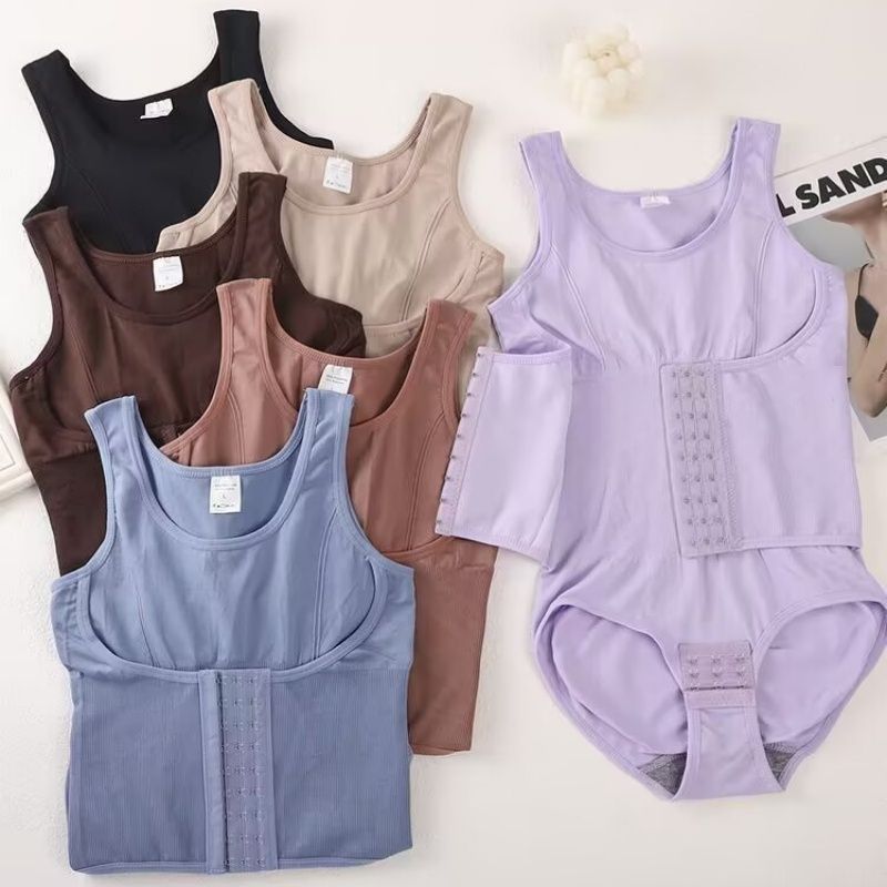 Shapewear-Einteiler für Damen in großen Größen, Shapewear-Einteiler mit Schnalle, verstärkte Kompressionshose aus Kunststoff, Dreiecks-Shapewear_voghion.com