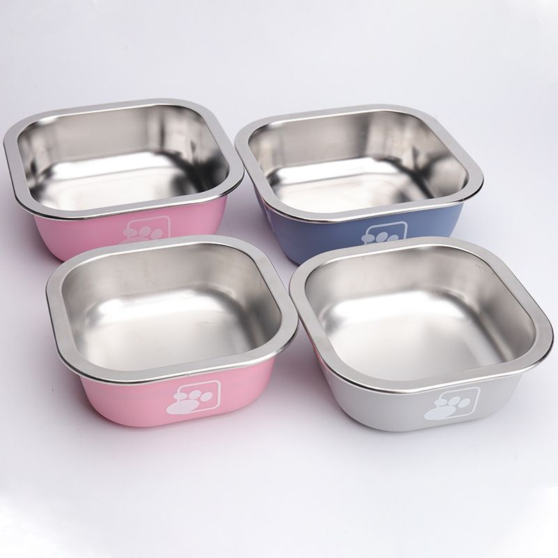 Dog Stainless Steel Knock And Anti Slip Dog Rice Cat Drinking Water, Bowl, Large Capacity Pet Feeder_voghion.com