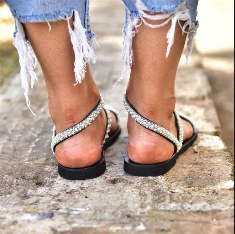 Damen-Flip-Toe-Perlen-Flachsandalen für Damen, grenzüberschreitendes Dropshipping, große Außenhandels-Strandschuhe_voghion.com