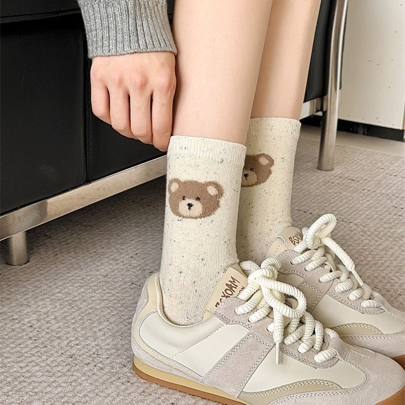 Women's & Men's Cotton Crew Socks With Bow Knots & Cute Animal Prints - Soft, Breathable & Comfortable For All Seasons Color Dot Socks_voghion.com
