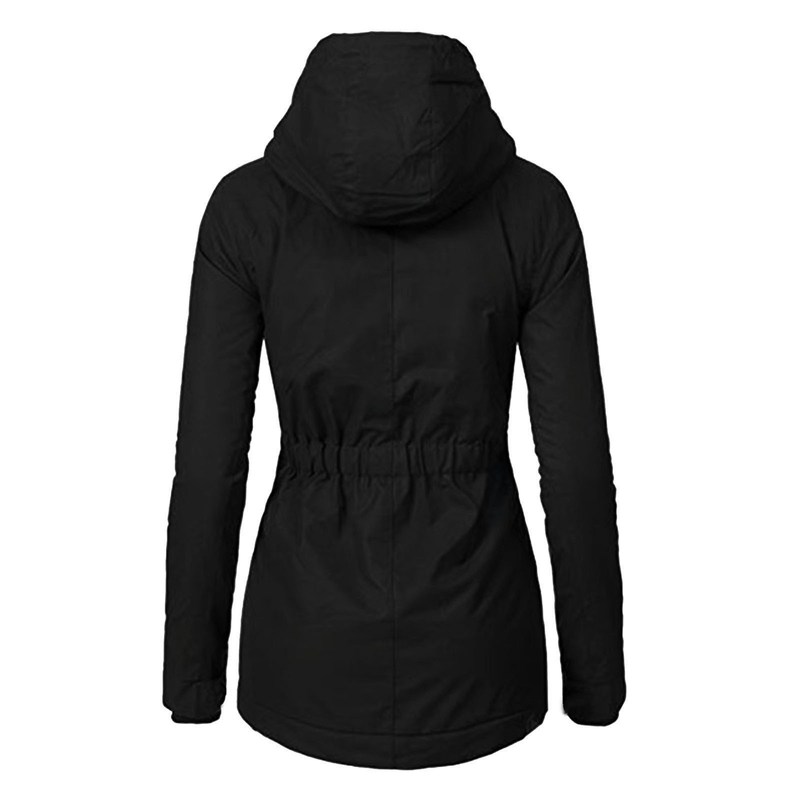 Women's fashion plus fleece thick hooded coat warm mid-length women's quilted jacket_voghion.com