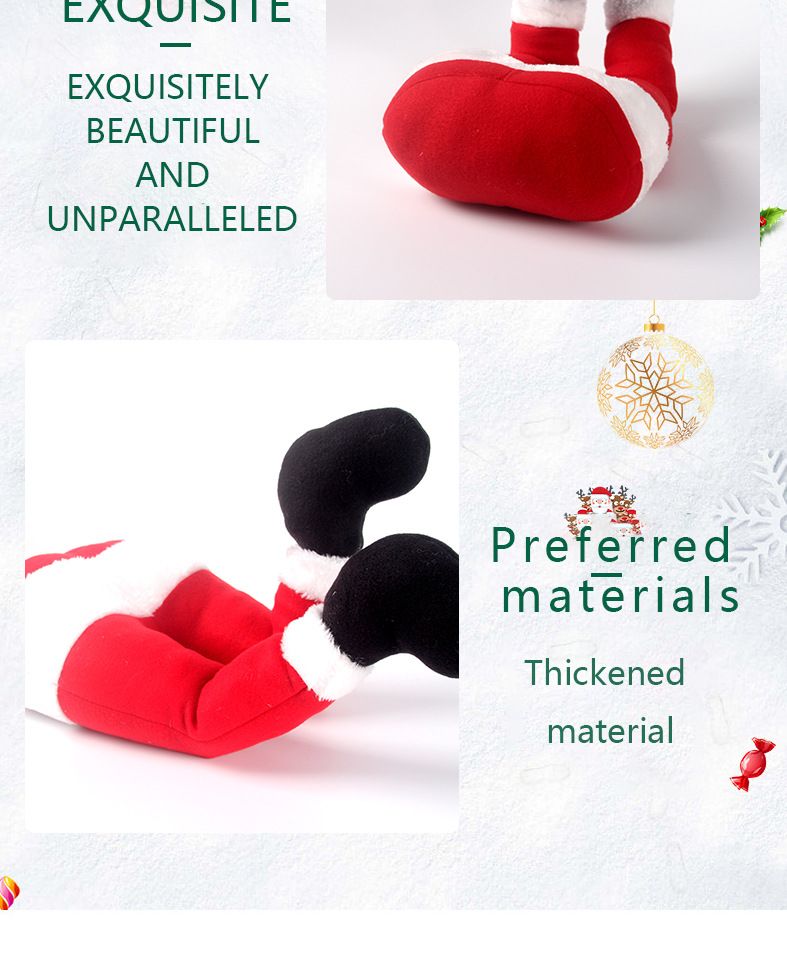 Funny Grinch Leg Christmas Tree Decoration - Red Santa Elf Legs For Festive Holiday Decor, Xmas Party & Home Ornament_voghion.com