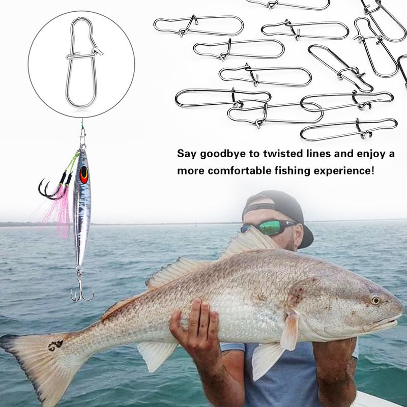 Pino de reforço de aço inoxidável conector forte isca isca anel de conexão de anzol rápido acessórios de pesca_voghion.com