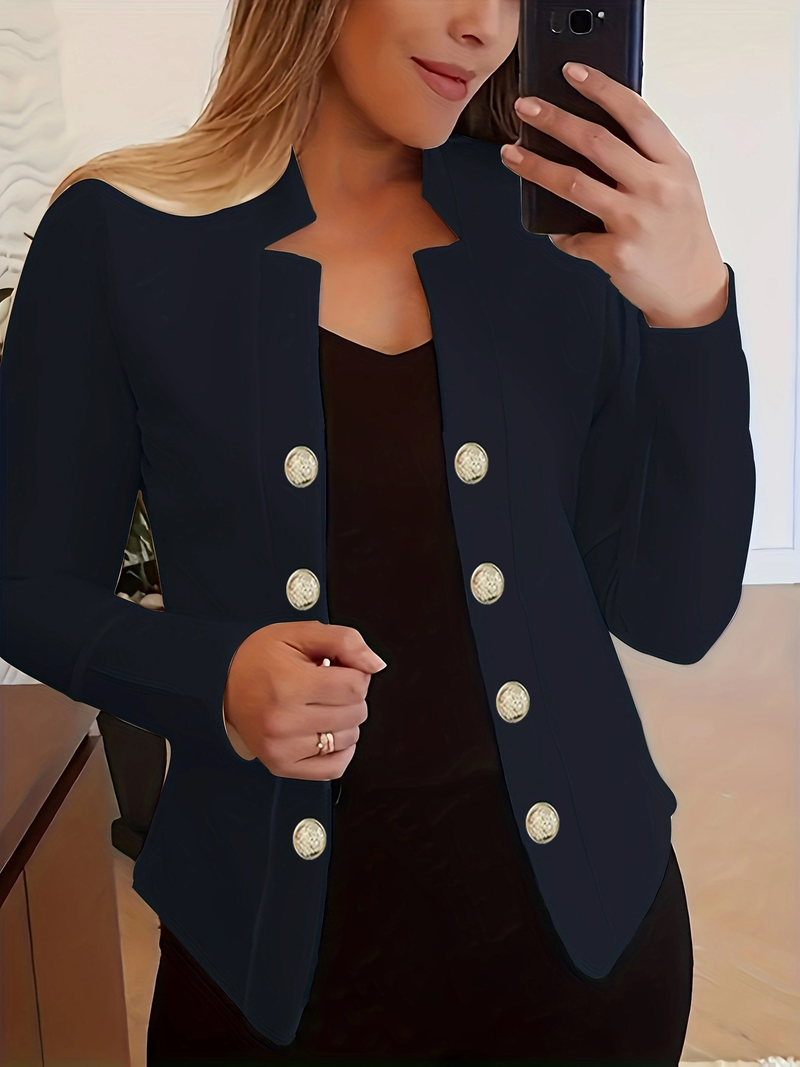 Abbigliamento da donna Top a maniche lunghe Decorazione con bottoni Giacca da abito piccola Cardigan_voghion.com