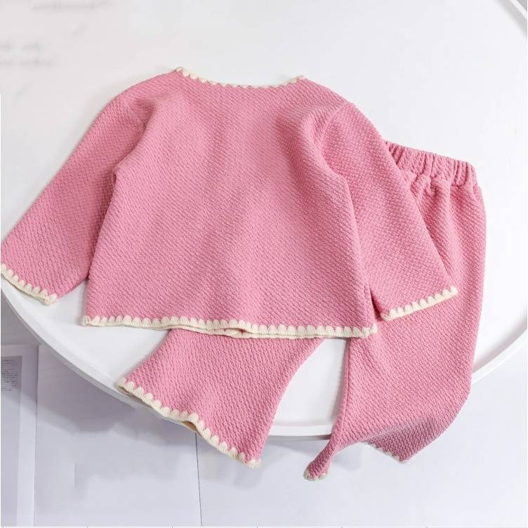 Kids Clothing small fragrance style jacket children's baby girl heavy two piece suit_voghion.com