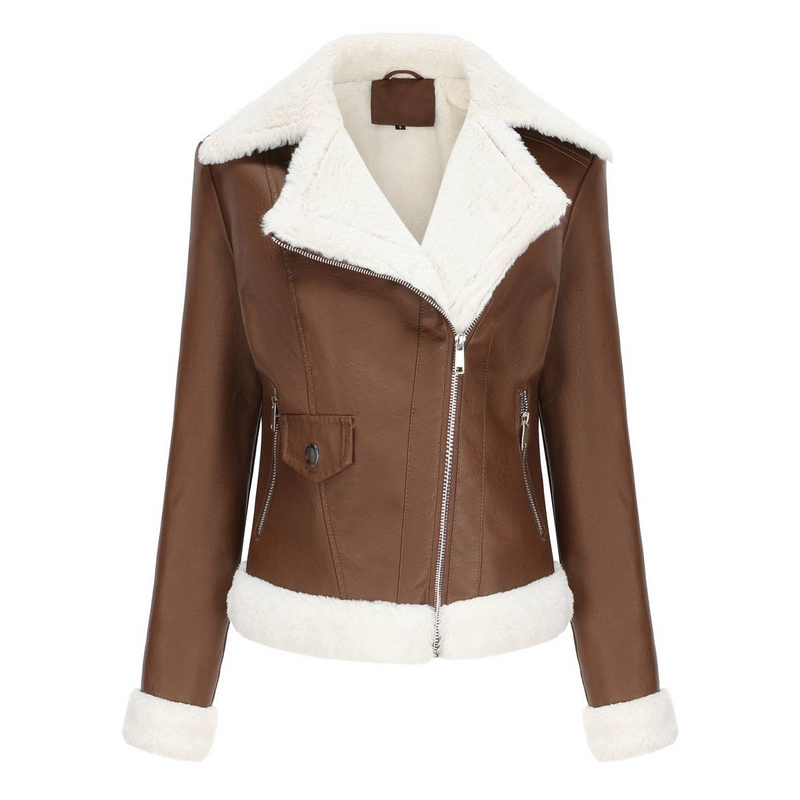 Neue langärmelige warme Reversjacke aus Wildleder für Damen im europäischen und n Pendler-Freizeitstil_voghion.com