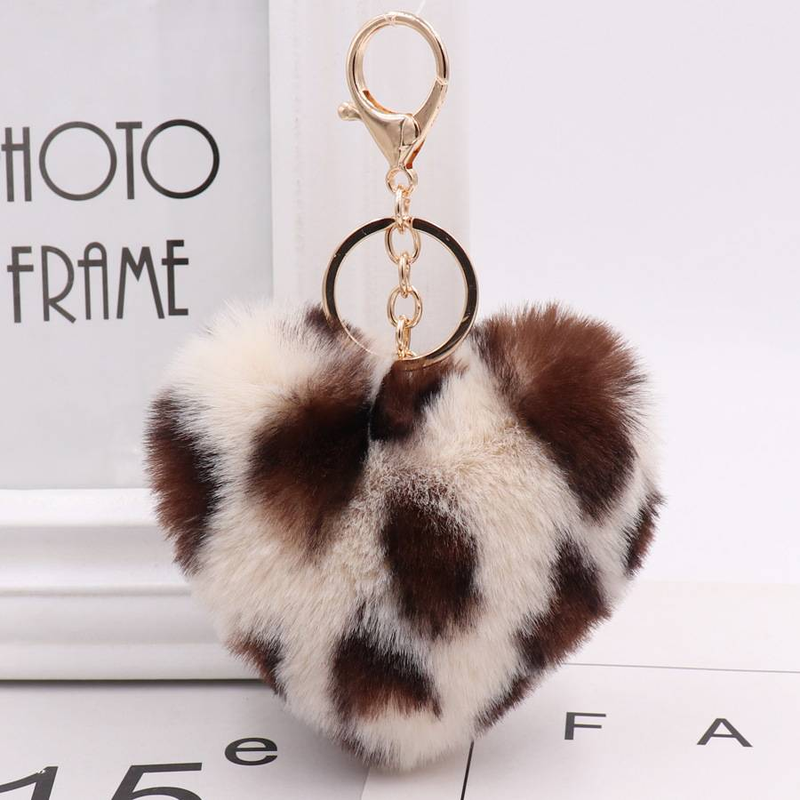 Leopard Herz Schlüsselanhänger Plüsch Schlüsselanhänger Anhänger Tasche Dekoration Schlüsselanhänger_voghion.com
