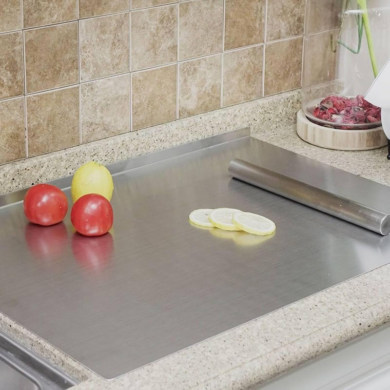 Wannilen Edelstahl-Schneidebretter für die Küche, geeignet für Fleisch, Obst, Gemüse, Brot und Backen, große Schneidebretter_voghion.com