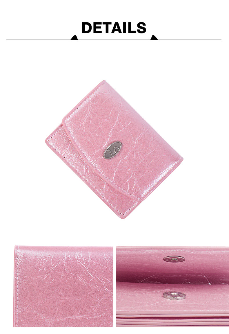 Retro small card holder wallet women's wallet female simple PU coin purse short ID bag_voghion.com