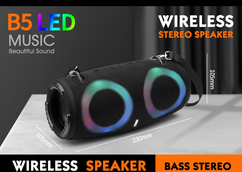 Ny War Drum 3. generations Bluetooth-højttaler med RGB-farvelys Udendørs bærbar vandtæt Bluetooth-højttaler_voghion.com