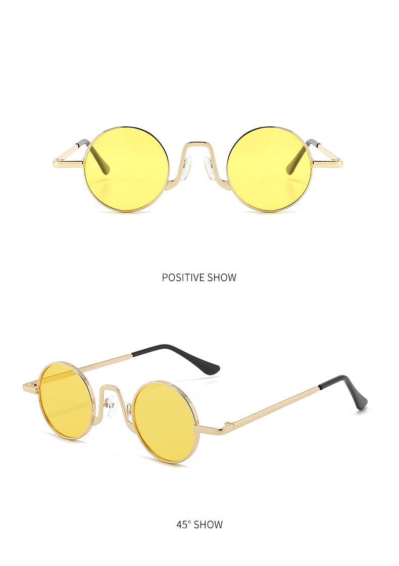 Unisex Prince Mirror Steampunk Retro Kleine runde Sonnenbrille Kleine Sonnenbrille mit kleinem Rahmen_voghion.com