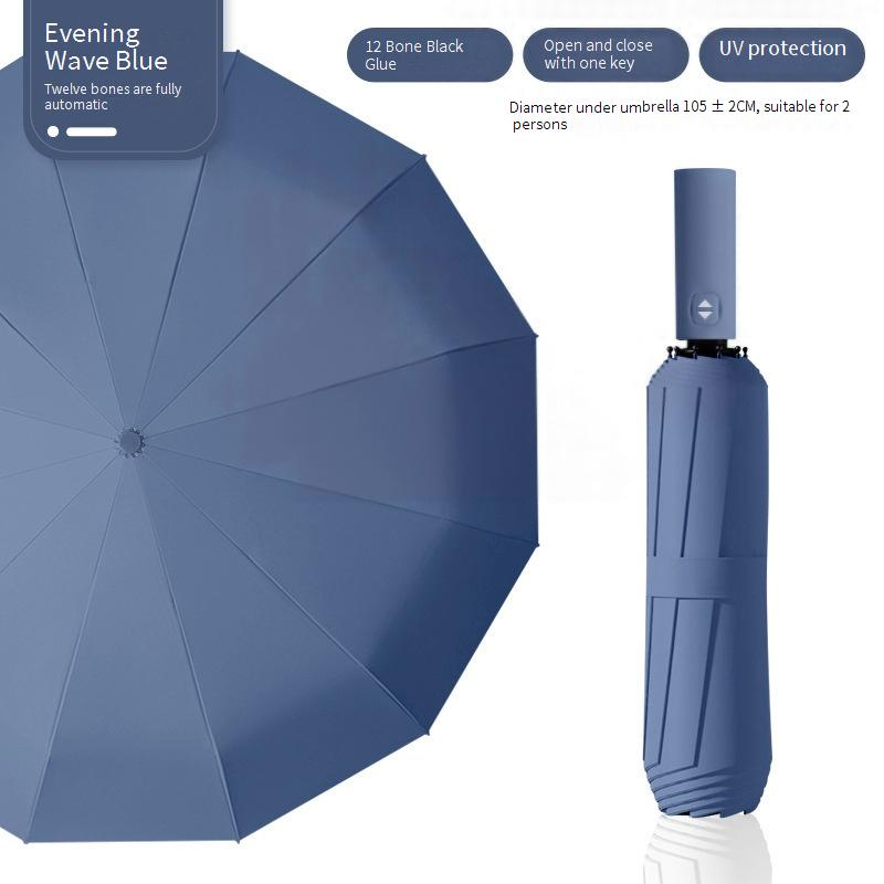 36 Rib Keel Fully Automatic Folding Umbrella Printed Logo Advertising Business Sunny And Rainy Dual Use Sun Umbrella Promotion Sun Protection_voghion.com