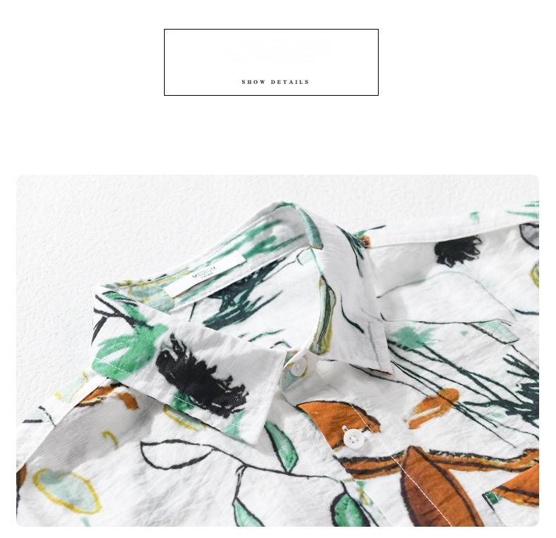Le camicie a maniche lunghe semplici in lino da uomo per la primavera e l'estate sono alla moda, casual, larghe e versatili per i giovani._voghion.com